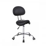 Τροχήλατο σκαμπό με πλάτη τύπου “PONY” ρυθμιζόμενου ύψους – μαύρο | Σκαμπό στο Paterakis Medical Group