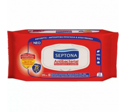 Μαντηλάκια χεριών αντιβακτηριακά Septona (60 τμχ) | Σειρά περιποίησης (Κρέμες - Καλλυντικά) στο Paterakis Medical Group