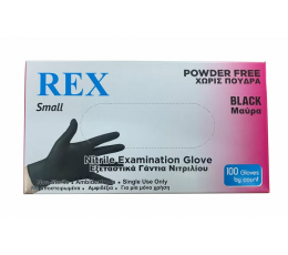 Γάντια Νιτριλίου μαύρα Rex 100τεμ | Εξεταστικά Γάντια στο Paterakis Medical Group