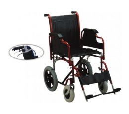 Αμαξίδιο Μεταφοράς / Λαβές Με φρένα συνοδού  46cm (Μπορντό) - AC 42Φ | Αναπηρικά Αμαξίδια Απλού Τύπου με μεσαίες πίσω ροδες στο Paterakis Medical Group