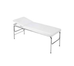 Κρεβάτι με σταθερά χρώμιο πόδια & ίσιο προσκέφαλο T2S1 ( Λευκό ) | Εξεταστικά Κρεβάτια στο Paterakis Medical Group