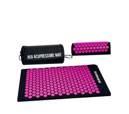 Rea Acupressure Set πιέσεων: Στρώμα 72x43cm & Μαξιλάρι 37x15x10cm - Μαύρο/Ροζ | Είδη Φυσικοθεραπείας και Αποκατάστασης στο Paterakis Medical Group