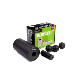 Rea Massage Set 4 τμχ : Κύλινδρος (29x15cm & 12x5,3cm) Mπάλα (Single 8cm & Twin 16x8cm) - Μαύρο | Είδη Φυσικοθεραπείας και Αποκατάστασης στο Paterakis Medical Group