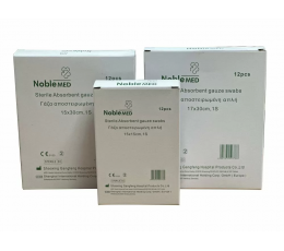 Γάζες αποστειρωμένες Noblemed 17x30εκ  12τεμ | Γάζες στο Paterakis Medical Group
