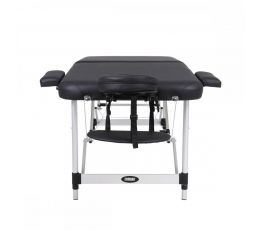 Πτυσσόμενο κρεβάτι μασάζ 2 τμημάτων αλουμινίου με αξεσουάρ – μαύρο (πλάτος 70cm) | Εξεταστικά Κρεβάτια στο Paterakis Medical Group