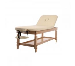 Ξύλινο κρεβάτι με αξεσουάρ – μπεζ (πλάτος 70cm) | Εξεταστικά Κρεβάτια στο Paterakis Medical Group