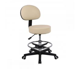 Τροχήλατο σκαμπό με πλάτη ρυθμιζόμενου ύψους – μπεζ | Σκαμπό στο Paterakis Medical Group