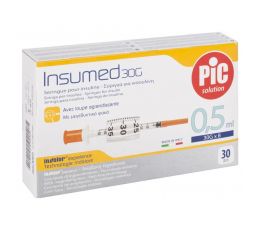 Σύριγγες PIc 0,5ml G30 Ινσουλίνης 30τεμάχια | Σύριγγες - Βελόνες στο Paterakis Medical Group