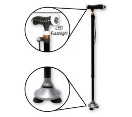 Mπαστούνι Ρυθμιζόμενο Mε βάση Stand up & Led φακό 0810207 | Πατερίτσες - Μπαστούνια  στο Paterakis Medical Group