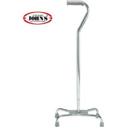 Johns Μπαστούνι Τετράποδο Αλουμινίου Με Μεγάλη Βάση & Ρυθμιζόμενο Ύψος Γκρι 217510 | Τρίποδα - τετράποδα στο Paterakis Medical Group