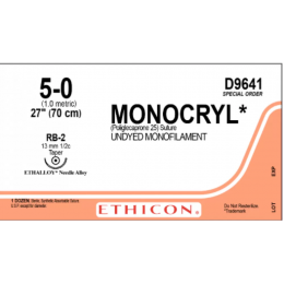 Ράμμα monocryl 5.0 13mm prime κόπτουσα 3/8 του κύκλου W3203 | Ράμματα στο Paterakis Medical Group