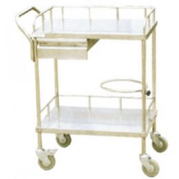 Τραπέζι Inox νοσηλείας με δύο ράφια | Τραπέζια Νοσηλείας στο Paterakis Medical Group