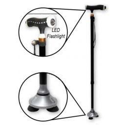 Mπαστούνι Ρυθμιζόμενο Mε βάση Stand up & Led φακό 0810207 | Πατερίτσες - Μπαστούνια  στο Paterakis Medical Group